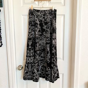 Soft Surroundings Black and White Embellished Maxi Skirt